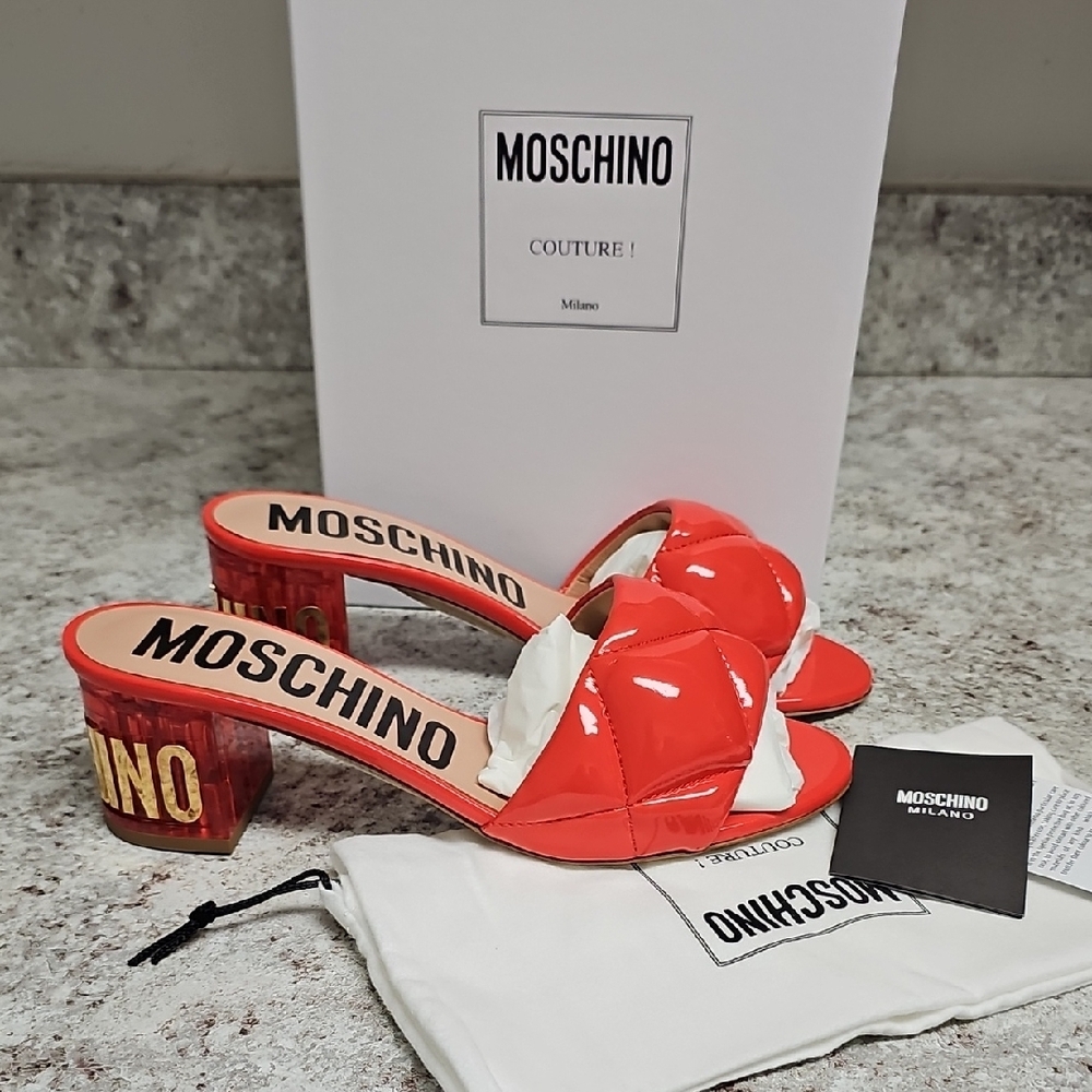 Moschino Women's Red Slide Sandals
